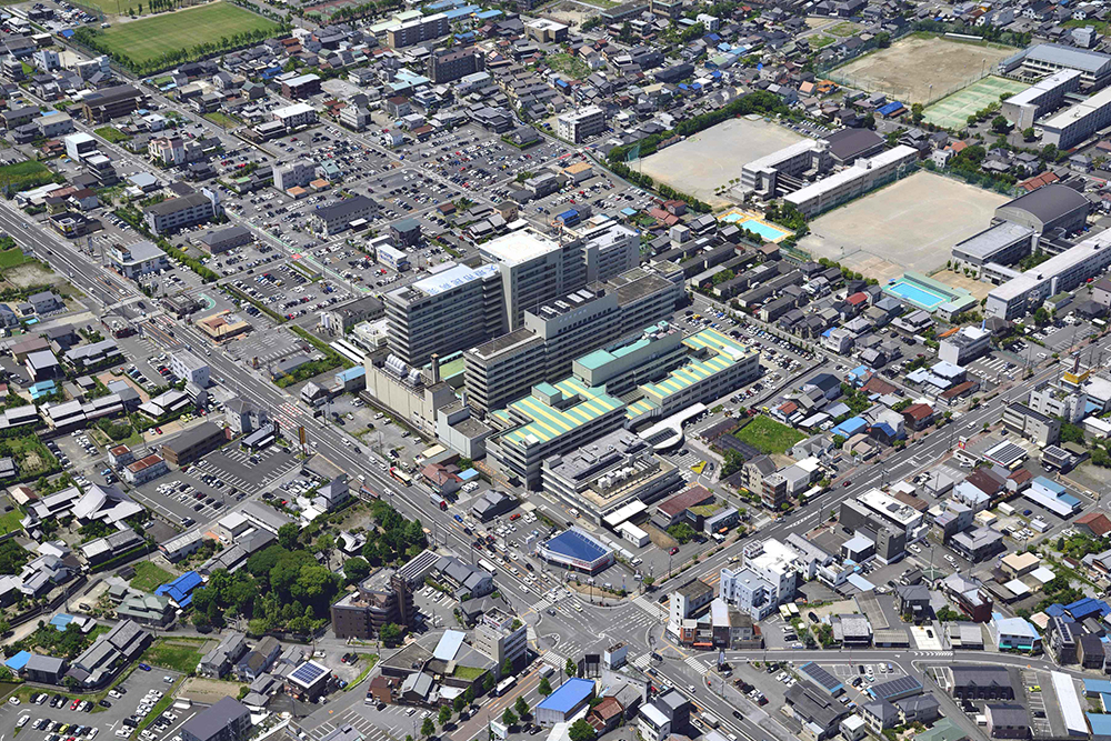 大垣市民病院を北東から南西へ
