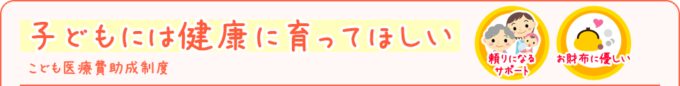 子どもには健康に育ってほしい こども医療費助成制度
